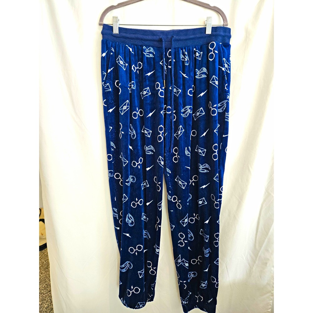 Harry Potter Wizarding World Women’s L Blue Graphic Knit Jogger Pajama Pants